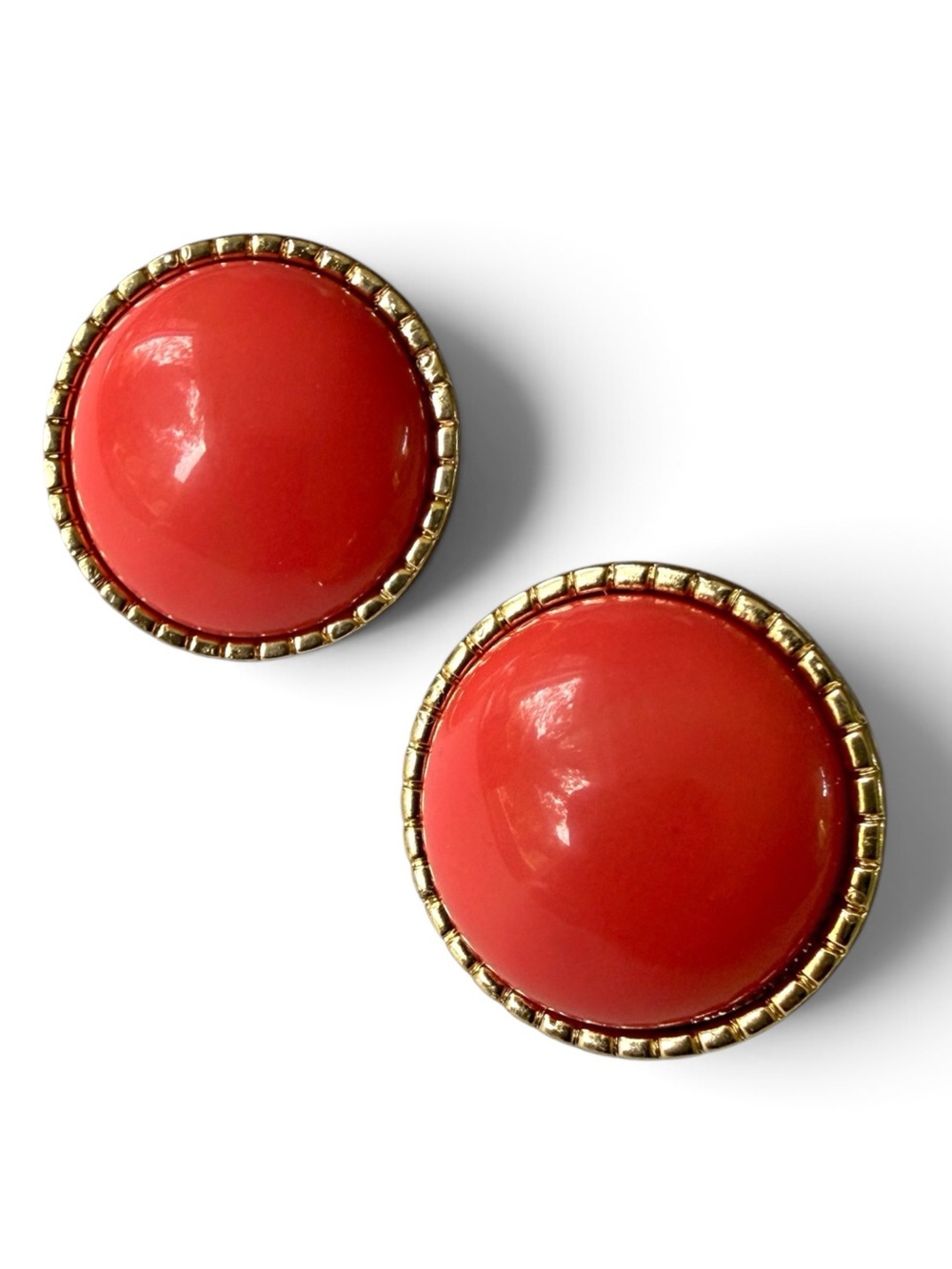 Zoetik Gold-Tone Coral Dome Stud Earrings NWT - Picture 8 of 10
